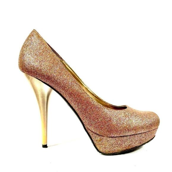 CANDIES SMOKEY ROSE GOLD 5” HEEL PLATFORMS S-9.5M - Picture 1 of 5
